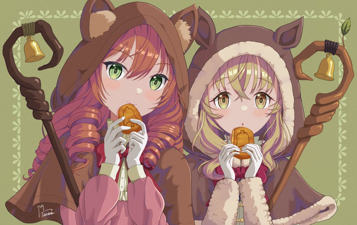 はんぶんこ | Taizou #pixiv pixiv.net/artworks/13620… ＃サイレントウィッチ　イザモニ描いてみました♪
この二人の関係すきです🔔💛