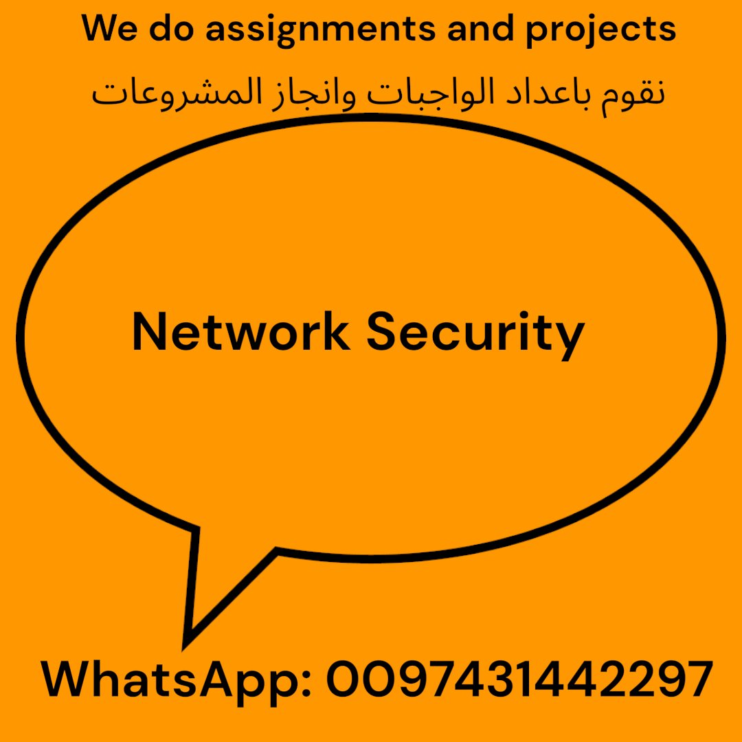 Lead_Qatar's tweet image. مدرسين خصوصى لطلبة هندسة Computer Science Cybersecurity فى مادة Network Security نقوم باعداد الواجبات assignments والمشاريع projects لدينا مجموعة متميزة من الاساتذة.
تواصل معنا عن طريق واتساب 0097431442297
#computerscience #cybersecurity #network #security #Engineering #Qatar…