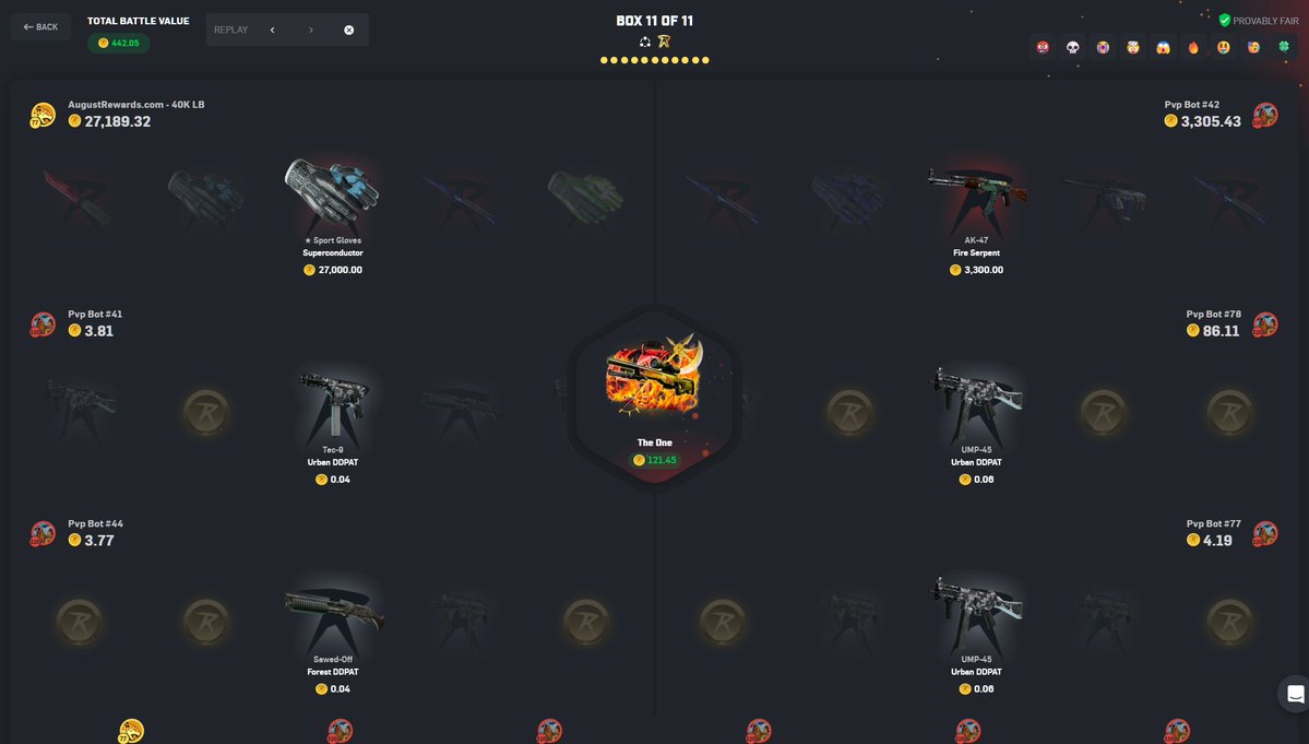 AugustMMXXIII's tweet image. THIS SITE IS F**KING INSANE WTFFFFF @CSGORoll

DOUBLE HIT ON THE ONE 🔥🔥🔥🔥🔥

27K GLOVES WTFFFFF

🎁 $50 - RT/Follow me + @CSGORoll