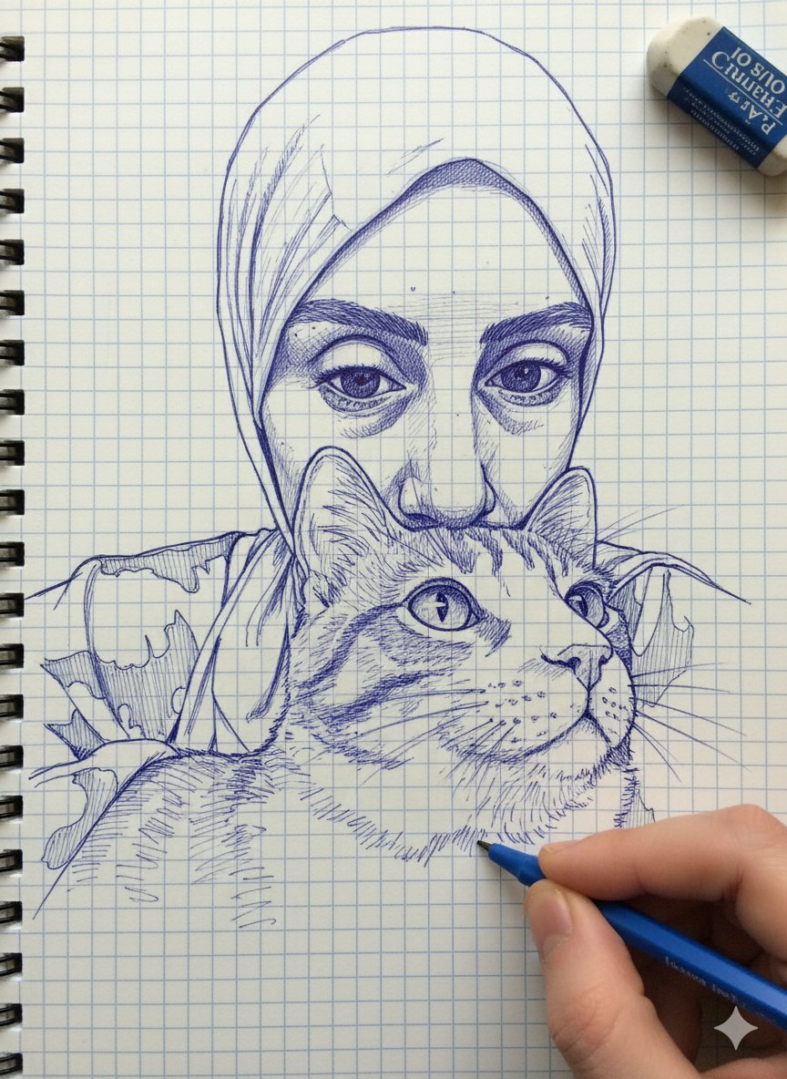 azed_ai's tweet image. It works perfectly 🔥🤯
Prompt by @LinusEkenstam
Create a photo-style line drawing / ink sketch of the faces identical to the uploaded reference image — keep every facial feature, proportion, and expression exactly the same.
Use blue and white ink tones with intricate, fine line…