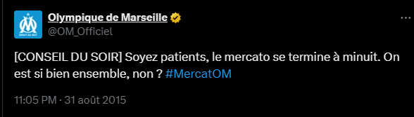 Fatman881's tweet photo. Si le CM du gouvernement est bon, il tweet ça (personne n'avait signé à l'OM ce soir-là) https://t.co/ZZ9LIPFeZ0
