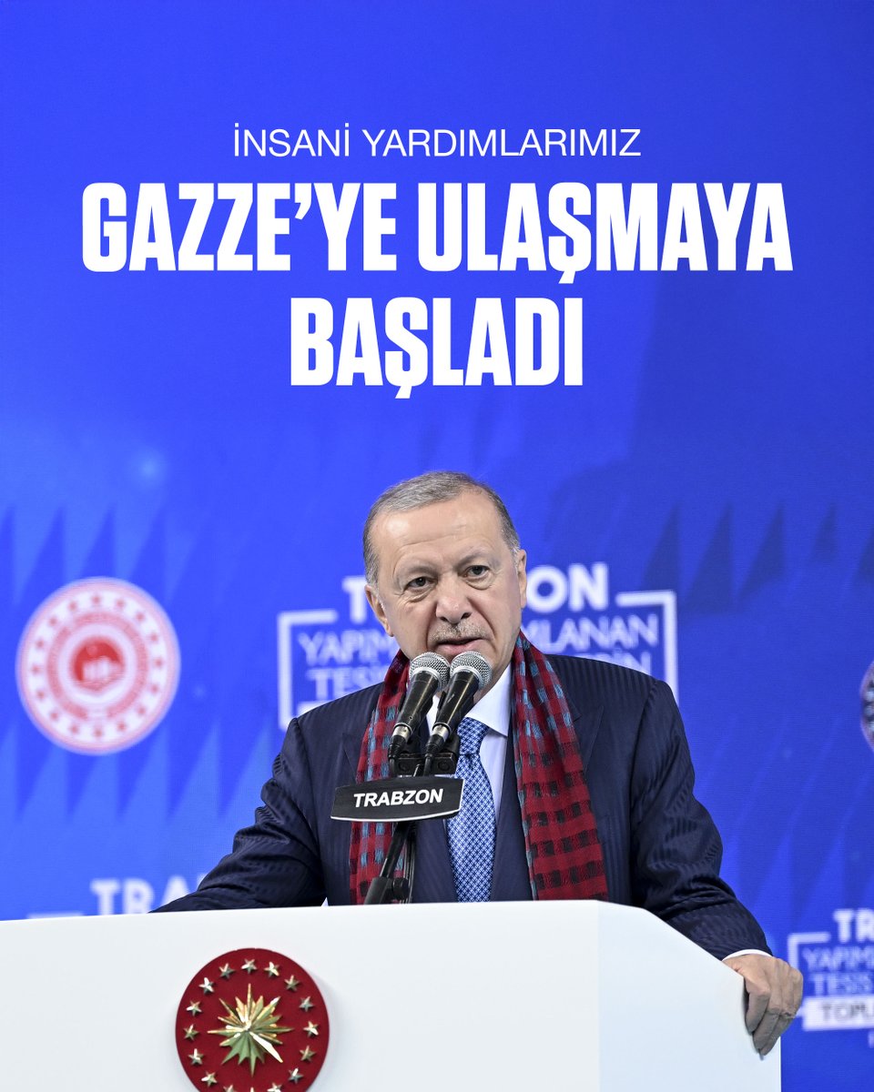 RTErdogan's tweet image. Gazze’ye yardım girişleri hamdolsun hızlandı. Bizim insani yardım tırlarımız da Gazze’ye ulaşmaya başladı. Bunlar umut veren gelişmeler.

Ama ateşkes anlaşmasıyla elbette her şey bitmiş değil. Şimdi çok daha büyük bir imtihan, İslam dünyasını ve insanlığı bekliyor.…