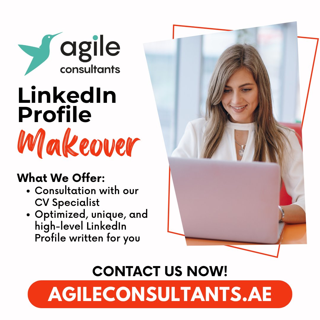 AgileUAE's tweet image. Ready to make your LinkedIn profile a magnet for recruiters and opportunities? Let our experts optimize your profile to showcase your skills, achievements, and potential like never before!
Get started:
agileconsultants.ae/linkedin-makeo…
#LinkedInOptimization #CareerSuccess #JobSeekerTips