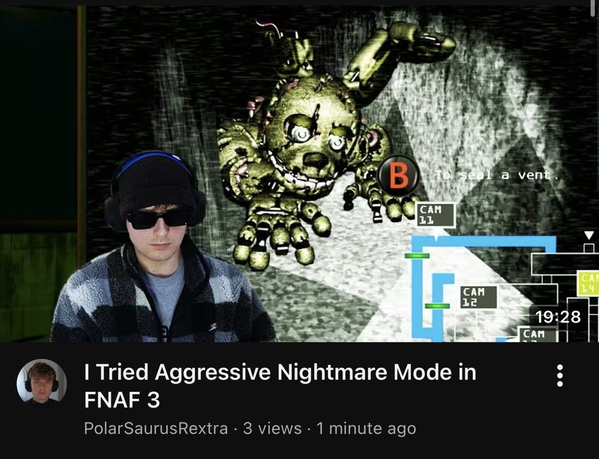 Made a video on FNAF 3 aggressive hard mode

youtu.be/AzhxflqIeGA?si…