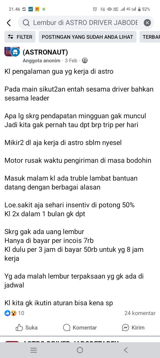 txtdaritech's tweet photo. @BudiBukanIntel Salah satu perusahaan Groceries yang nerapin Sistem Perbudakan Modern. Astro nih kek gini, Sistem Romusha badan ancur motor ancur wkwkw. Kerja bisa lebih dari 8 jam. Wajib lembur 8 Jam https://t.co/p1UNzXeqPP