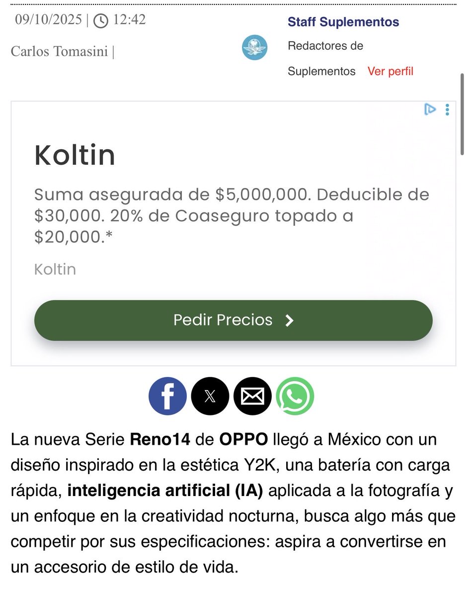 carlostomasini's tweet image. 📱✨ La nueva Serie Reno14 de @OPPOMexico llegó a México.
En @TechBitMx les contamos todos los detalles de fotos, IA, rendimiento y precios.
Acaá la nota: eluniversal.com.mx/techbit/oppo-r…