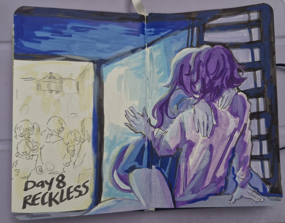 #inktober2025 Day 8- Reckless #huxiao I have so much to catch up on- (I think I'm sick again too)