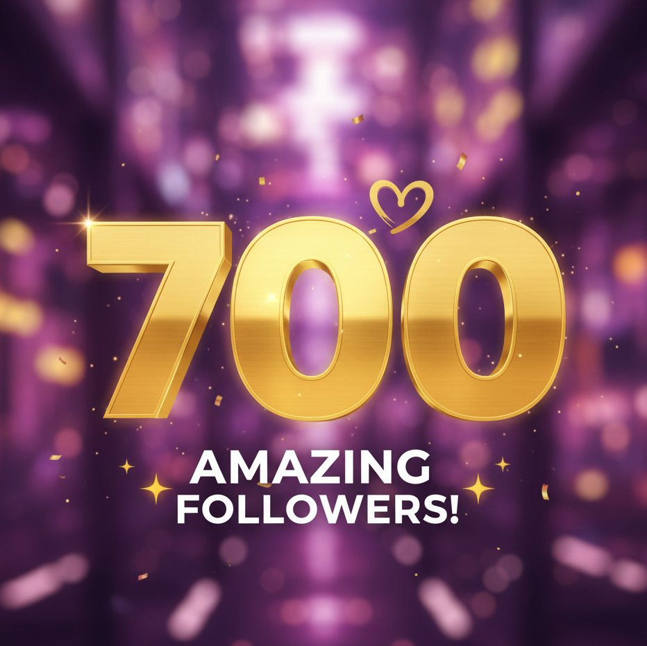iamiathings's tweet photo. We hit 700 followers! That's incredible!🙏 Sending a huge wave of appreciation to everyone who has joined this journey. Onward and upward to the next milestone! Who's ready? 🚀
#700Strong #NextLevel #LetsGo https://t.co/LH02wm0v9i
