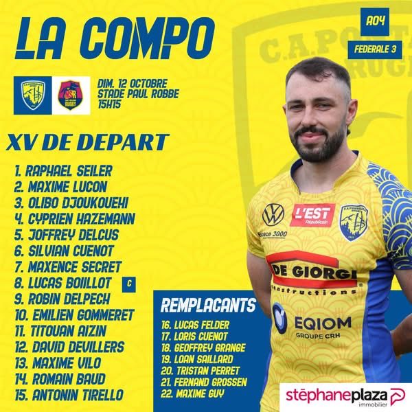CAPontarlier's tweet image. 🏉 𝑽𝑰𝑪𝑻𝑶𝑰𝑹𝑬 𝑫𝑬𝑺 𝑱𝑨𝑼𝑵𝑬 𝑬𝑻 𝑩𝑳𝑬𝑼 à Paul-Robbe !!! Quatrième succès en quatre matchs pour les Pontissaliens, qui prennent aisément le bonus offensif et font le plein de confiance ! 🔥

CA Pontarlier 5️⃣6️⃣-1️⃣5️⃣ Nancy Seichamps Rugby

#Federale3 #Fed3