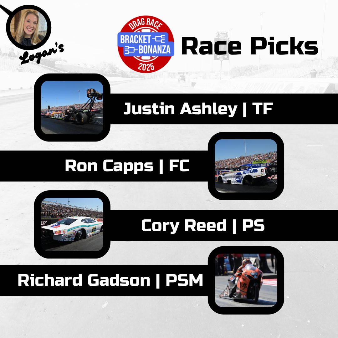 Well, I think this is the most we’ve agreed on <a href="/dragracebb/">Drag Race Bracket Bonanza</a> picks 😂

Who ya got in Texas today?

#NHRA