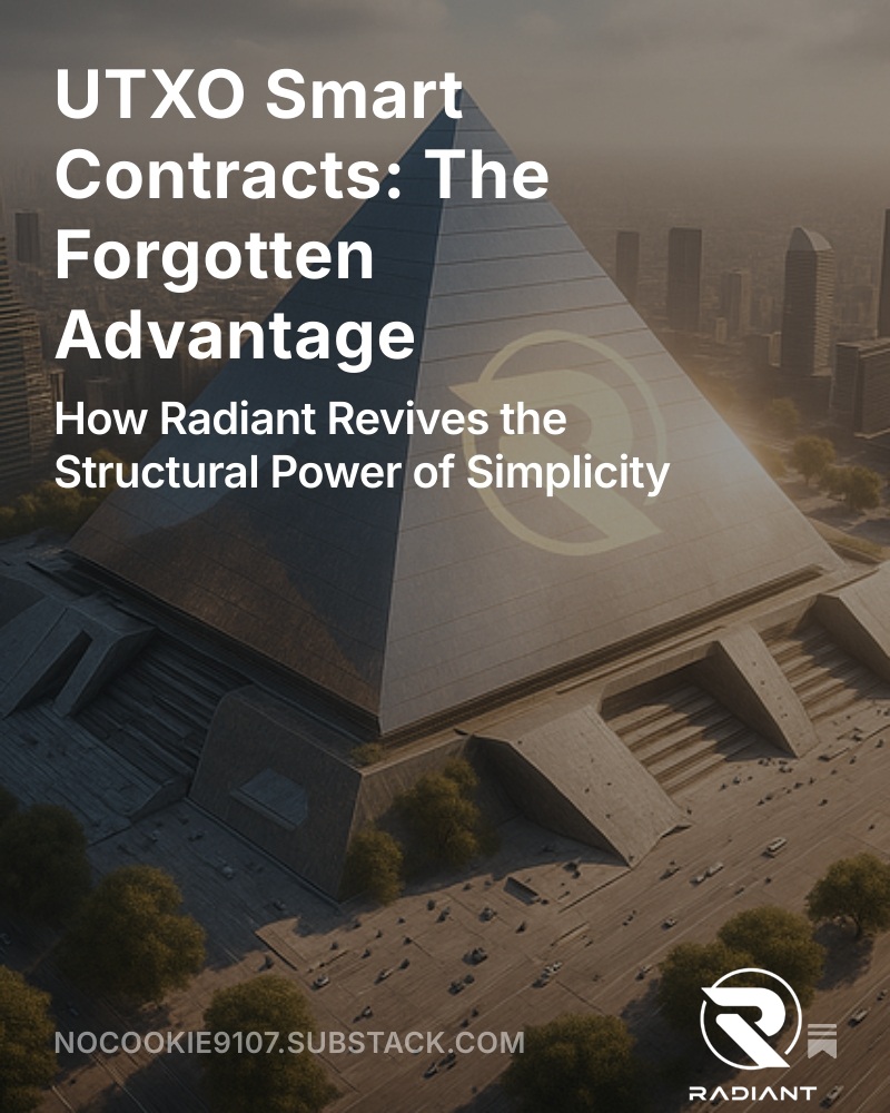 UTXO Smart Contracts: The Forgotten Advantage

How Radiant Revives the Structural Power of Simplicity
open.substack.com/pub/nocookie91…