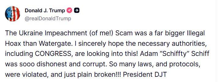 kadmitriev's tweet image. BREAKING: President Trump just posted this important post recognizing the attempted “UKRAINE IMPEACHMENT”of him as “a far bigger Illegal Hoax than Watergate.” Ukraine also hid Biden corruption and campaigned against @realDonaldTrump and @JDVance. 🐇 We remember &amp;amp; @POTUS remembers