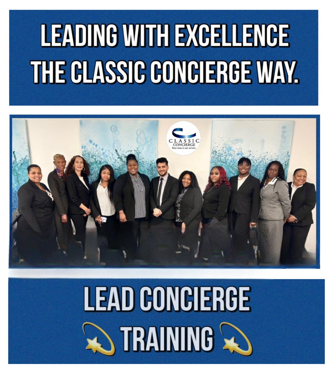 ClassicConcrgDC's tweet photo. Another successful Lead Concierge training in the books! Leveling up leadership, service, and style — 
one training at a time. 💫
#ClassicConcierge #LeadershipInAction #ConciergeExcellence https://t.co/khOxcyiuem