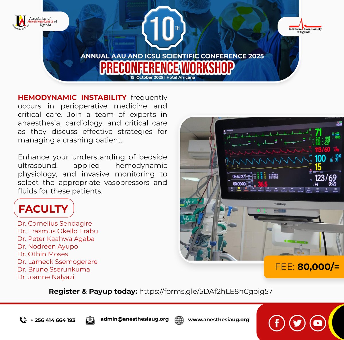 AnesthesiaUg's tweet photo. 3 Days To Go!
Pre-conference Workshop — 15 Oct 2025!
Be part of the action!

#AAUxICSU2025 https://t.co/yUV3XfHg0W