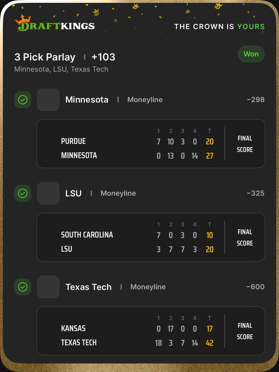 Yesterday was a good day for all members cashing straights and builders and we were Arizona away from a +1000 lotto 🤢 overall very profitable day again! And we won’t stop today for NFL! ✅ 

#ABL #NFL #NCAAFootball #CollegeFootballPicks #collegegameday #GamblingX #BettingPicks