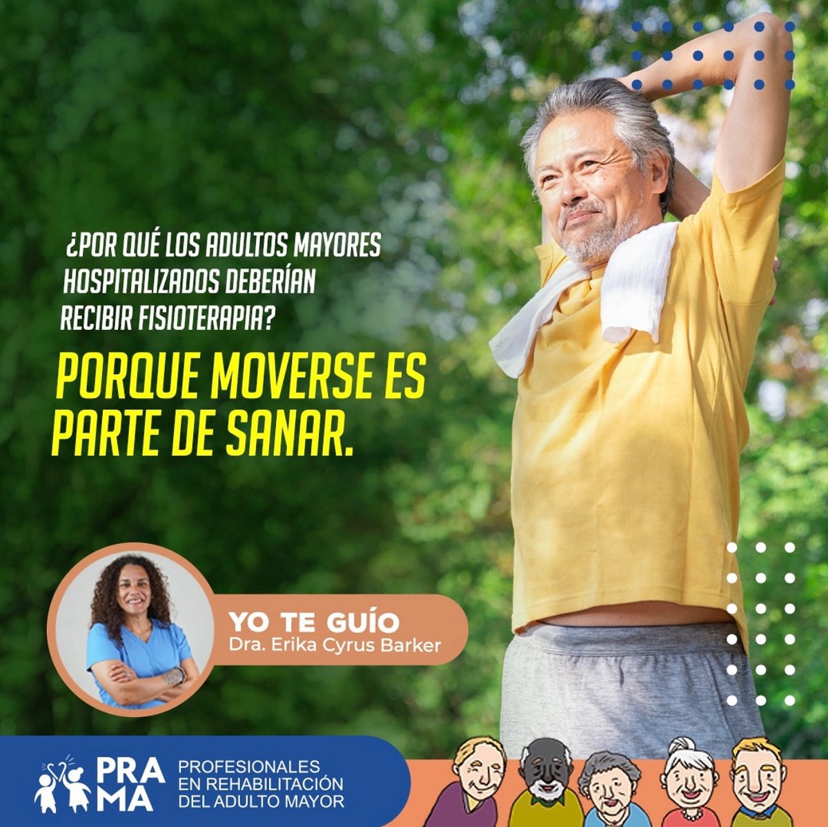 ErikaCyrus's tweet photo. 💪🏽👵🏿🧓🏻👴🏽👨🏼‍🦳La fisioterapia en el hospital marca la diferencia.
En las personas adultas mayores, #previene el deterioro funcional, #reduce complicaciones como neumonías o caídas y #acelera la recuperación.
🌿 Moverse es parte del tratamiento, no solo de la rehabilitación. https://t.co/4sbZzDFJy6