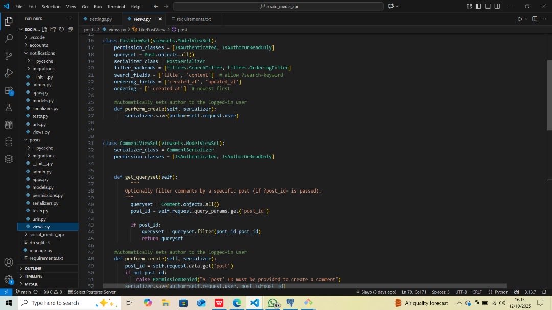 sjaypeter's tweet photo. Week 14:
I created a social media blog and was able to set up features such as comments,likes, follow, unfollow .
#ALX_BE #ALX #100DaysOfCode #Python https://t.co/AeW5xVmg1k