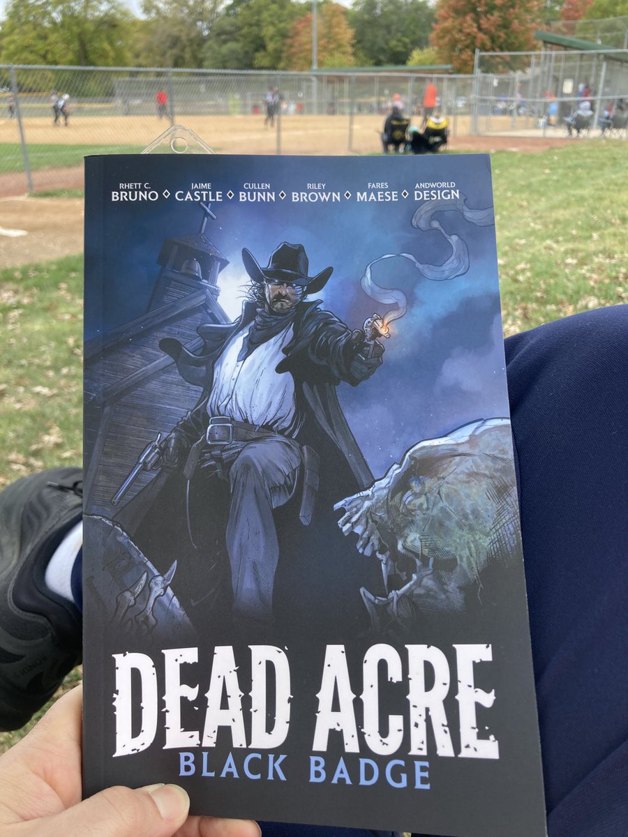 Enjoying a game and this outstanding graphic novel, Black Badge #1: Dead Acre. I love the weird west, imperfect but still kickin sheriff of the Black Badge. ⁦<a href="/AethonBooks/">Aethon Books</a>⁩
