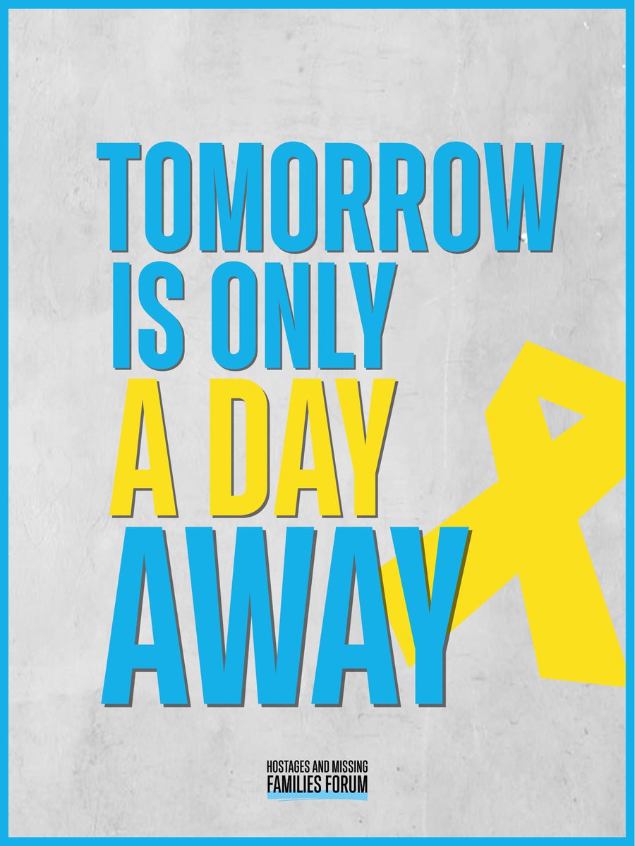 We are waiting for tomorrow with mix feelings of joy and fear. 
This deal begins with all the hostages home.
ALL 48 hostages.

Only then can we begin to heal 🎗️