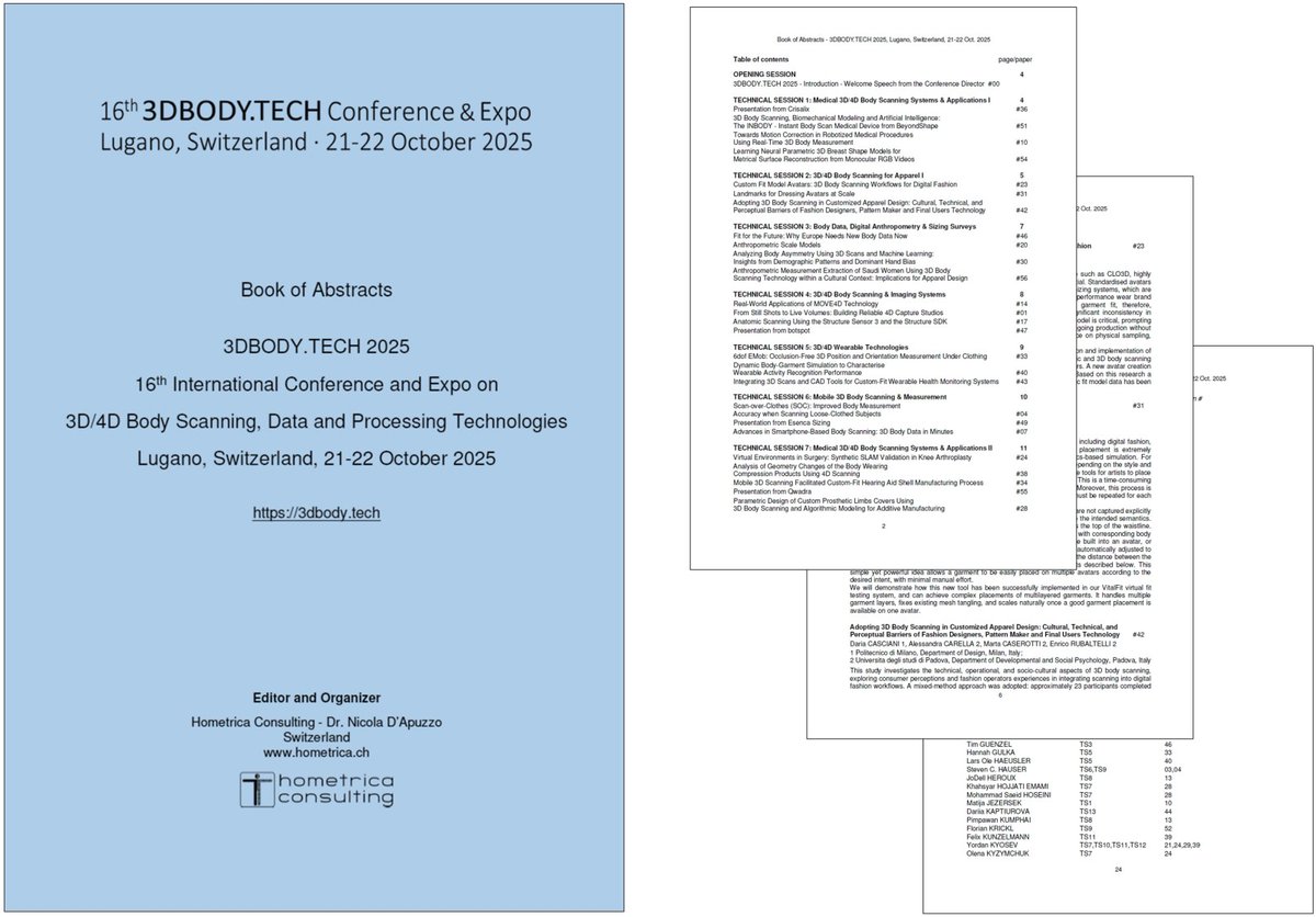 3dbodytech's tweet image. The @3dbodytech 2025 - Book of Abstracts is available as PDF file at 3dbody.tech/conference.htm…