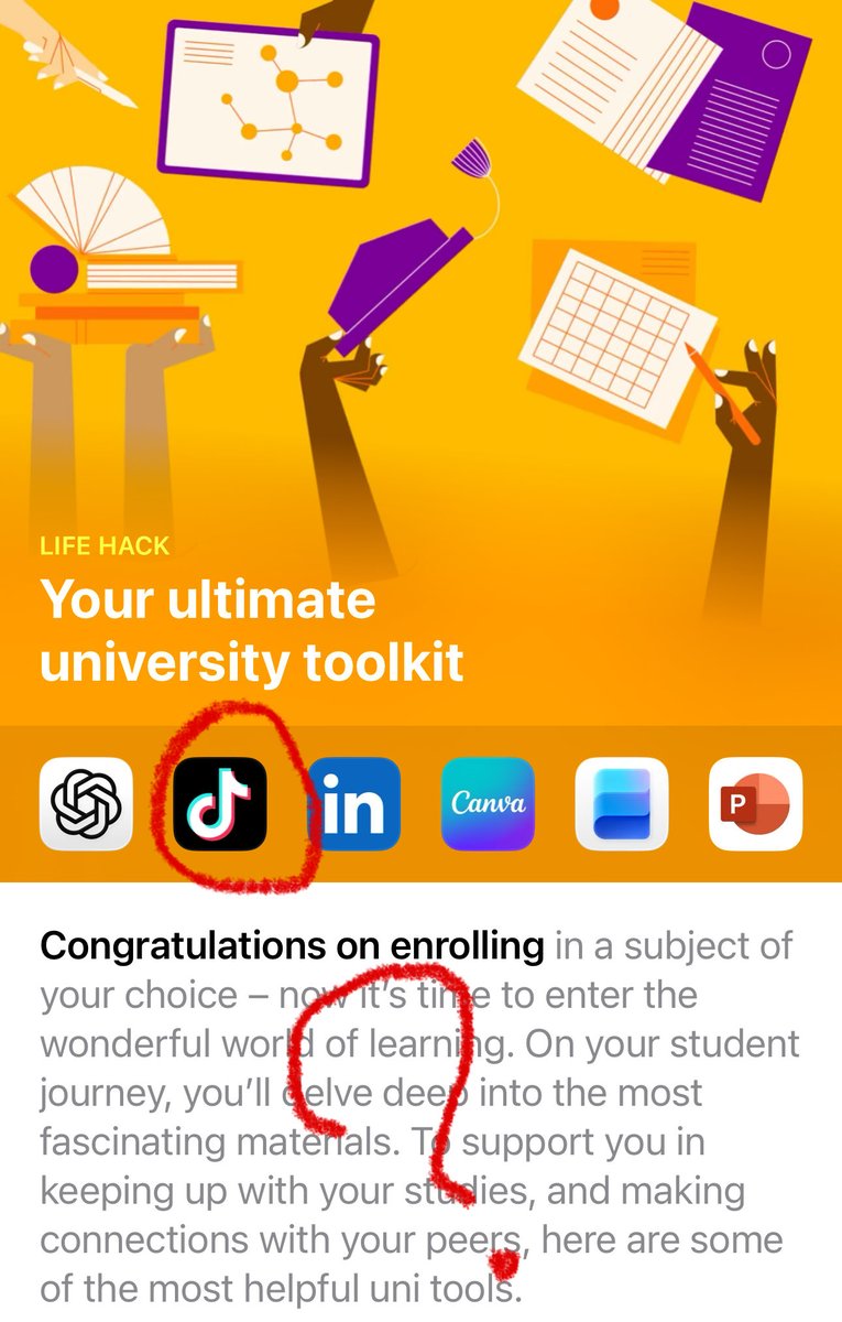 filippidis's tweet photo. What on earth does TikTok have to do with university essentials?

 @Apple ??? https://t.co/tjoaFujeMs