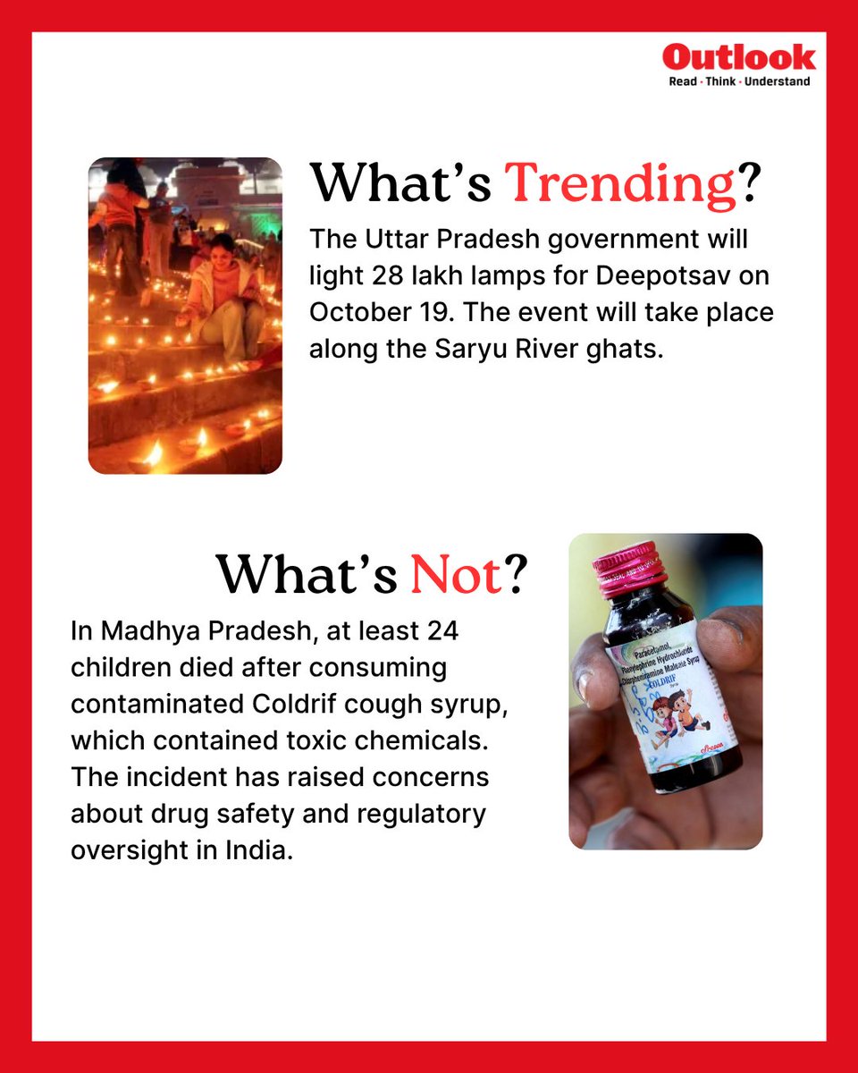 Outlookindia's tweet image. #WeeklyRecap #Trending #WomenJournalist #DalitOfficer #HardikPandya #NoraFatehi #AfghanistanMinister #MadhyaPradesh #CoughSyrup #UttarPradesh #MissUniverse