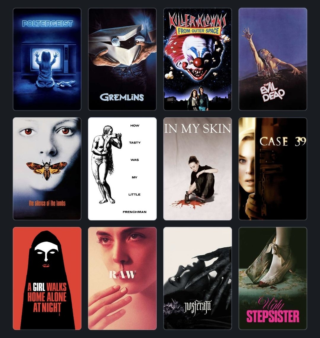 12 filmes de terror pra me conhecer