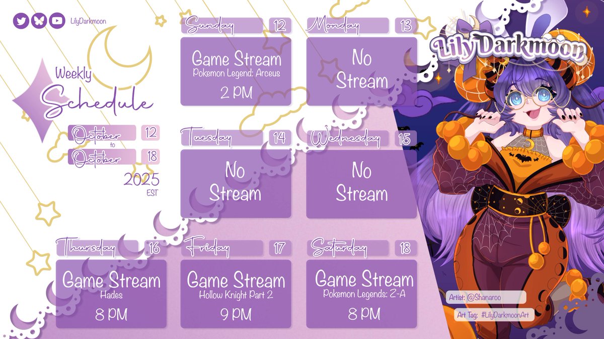 Hello everyone here is this week schedule!