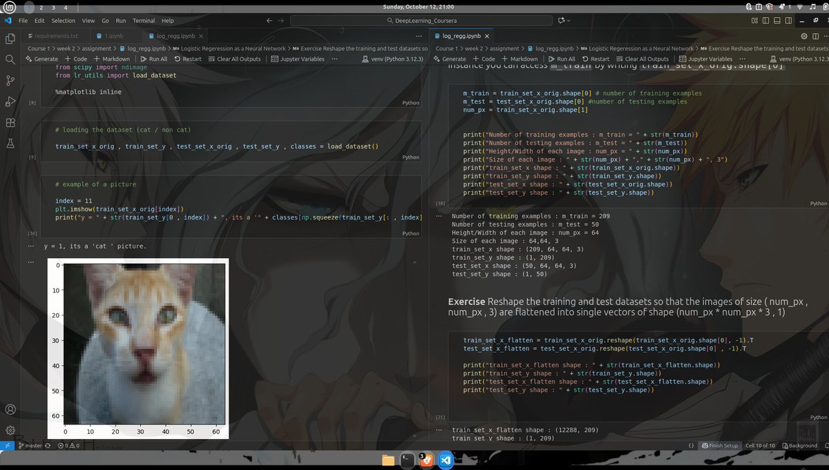 sharpeye_wnl's tweet image. dev log 21st october
5 hours ML

&amp;gt; read a few blogs on ML and data analytics
&amp;gt; vectorization and broadcasting 
&amp;gt; assignment for week 2 almost completed
&amp;gt; the assignments are really detailed , love them