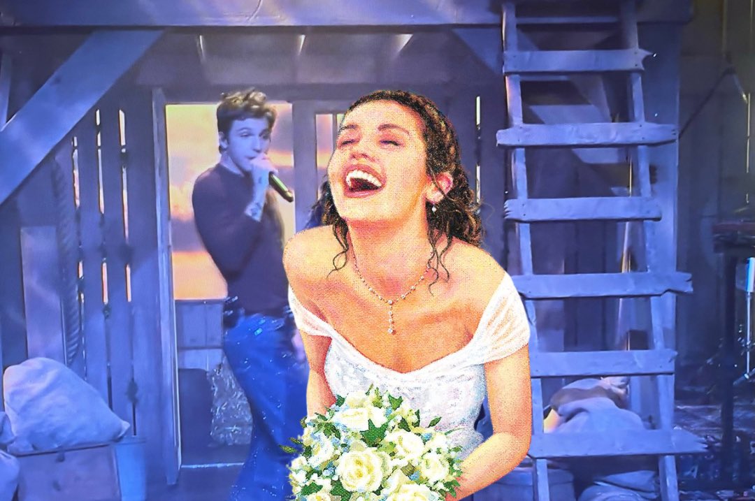 Role Model brings out the MAMMA MIA! logo lady as his Sally for debut SNL performance.