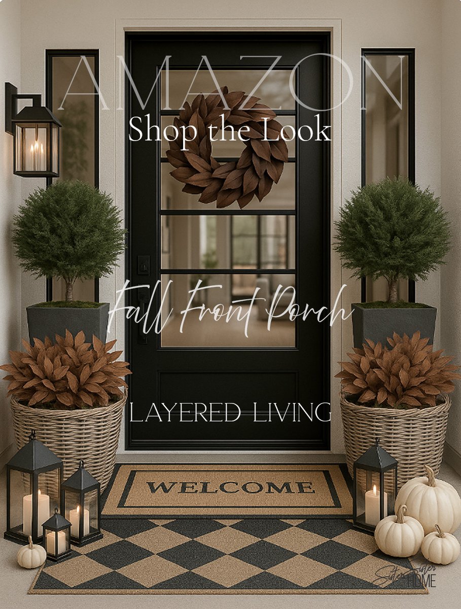 SisterSisterHme's tweet image. 🍂 Layered living starts at the door. Magnolia wreath, rust eucalyptus, soft lantern glow — simple details that make a modern fall porch feel warm and welcoming. Shop the look on Amazon 📷sistersisterhome.com/product/layere… #FallFrontPorch #AmazonHome #SeasonalDecor #SisterSisterHome