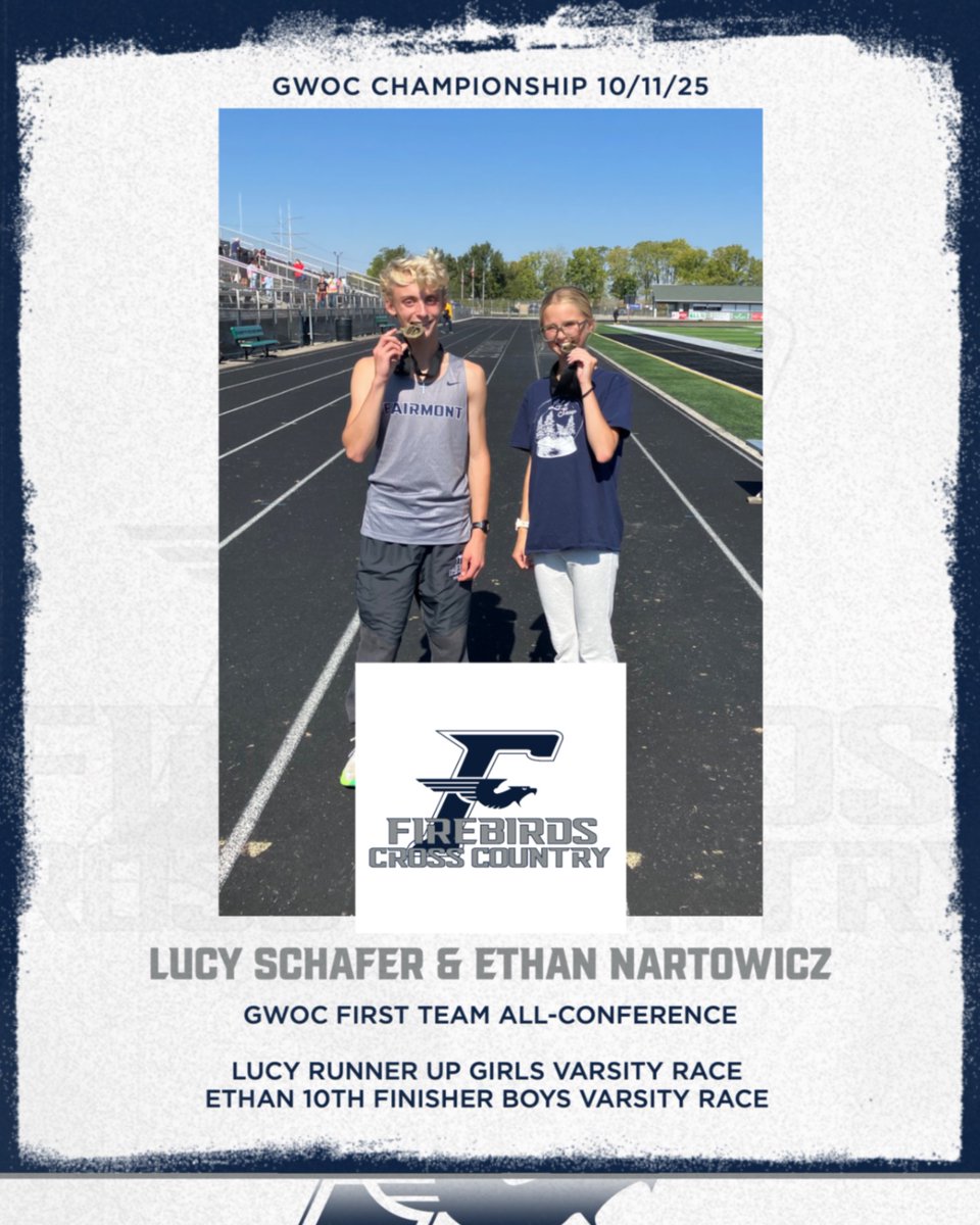 Gold medals for GWOC All-Conference 1st team runners, Lucy and Ethan!