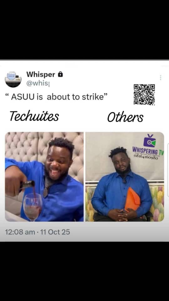 TaikenGraphics's tweet image. Proud of my school 🤤
ASUU strike or no  we mueve !!
@tech_uofficial