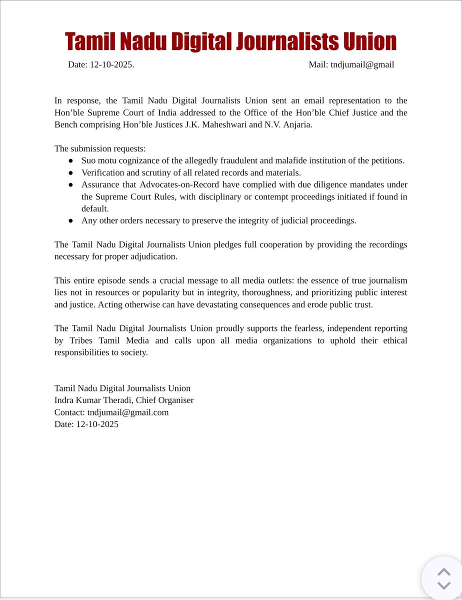 Tamil Nadu Digital Journalists Union tweet media