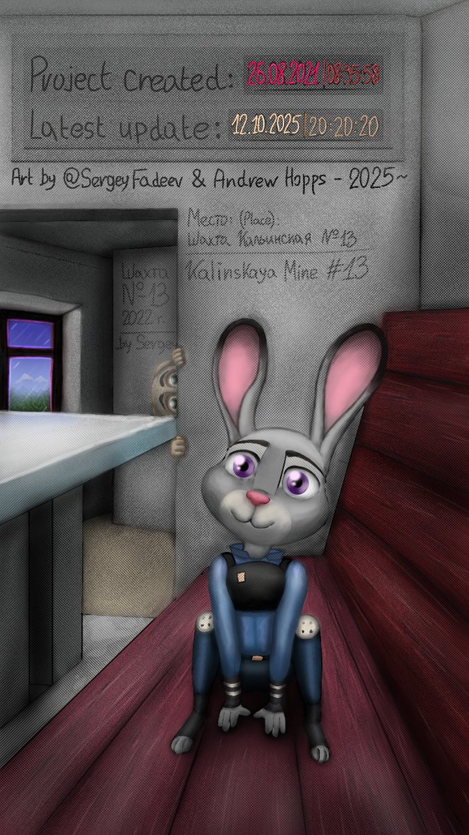 LordGamer6561's tweet photo. Art of #JudyHopps 🎨

#ibisPaintX #art #Artist #bunny #AlexWilde #dog (is hiding) #rabbit in the #building of #KalinskayaMine #DigitalArt feat Sergey Fadeev~
#JudyHoppsFanArt #FanArt #JudyLovers ~ https://t.co/2hZqA932QD