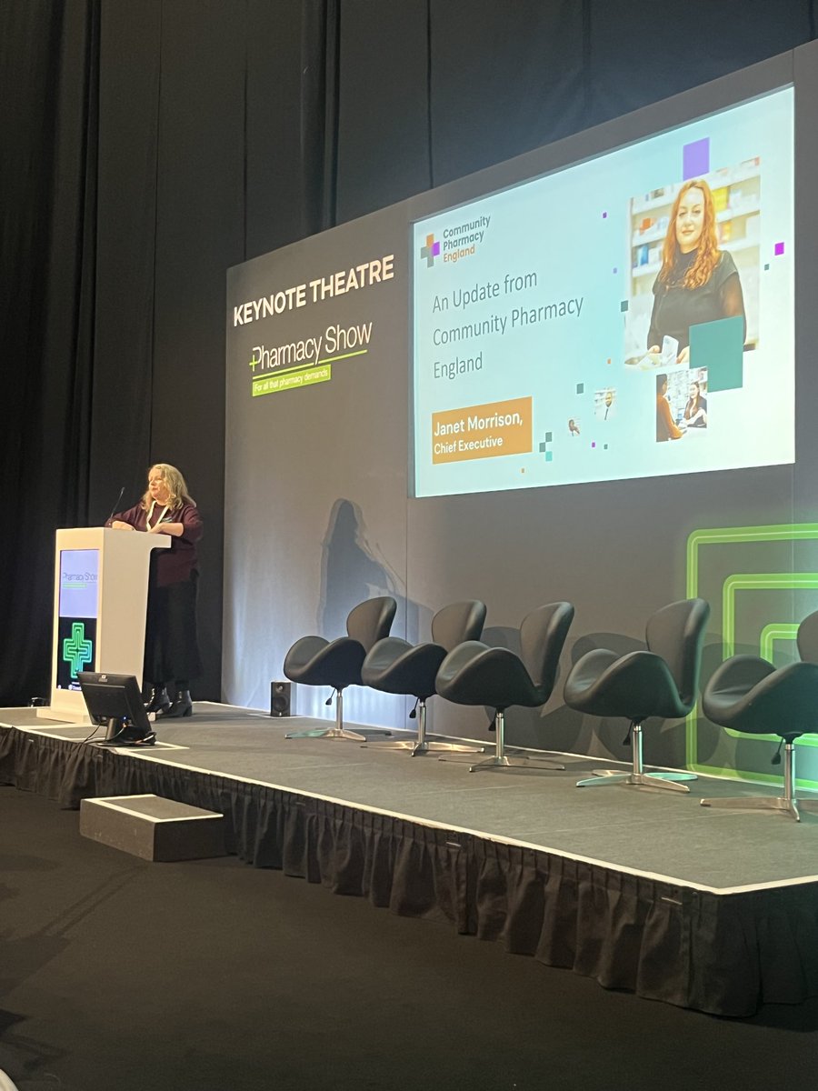 MollyBowcott's tweet photo. For my final talk of the day, @ComPharmEngland’s @JanetMorrisonUK is giving us an update on negotiations @pharmacyshow https://t.co/F7ePRwSXWc