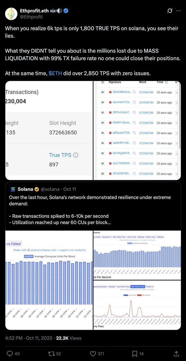I take a day off defending Solana FUD, and the clowns are back in charge of the circus

serious people in crypto will know this dude is a derplet from past interactions

but, there are new people who don't yet have enough technical knowledge to understand such nonsense

i)