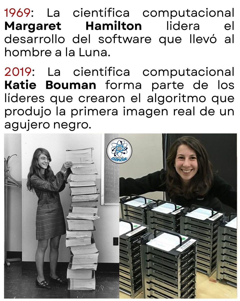 EnsedeCiencia's tweet image. 🔭 imágenes que simbolizan medio siglo de evolución científica y tecnológica, pero también la continuidad del liderazgo femenino en los grandes logros de la humanidad. 💻🚀🖤