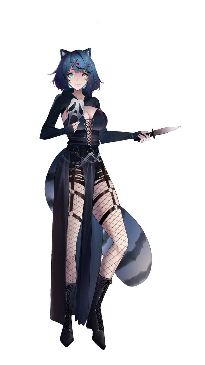 Hecate_Cipher's tweet image. Next on Halloween.EVE, the raccoon who lights up the world with her laugh, smiles, and explosives! Everyone give her a scream or ELSE, Princess Mischief! 💙💙💙@happiMischief Thank you @Cykozu for the stellar artwork^^! #Mispaint