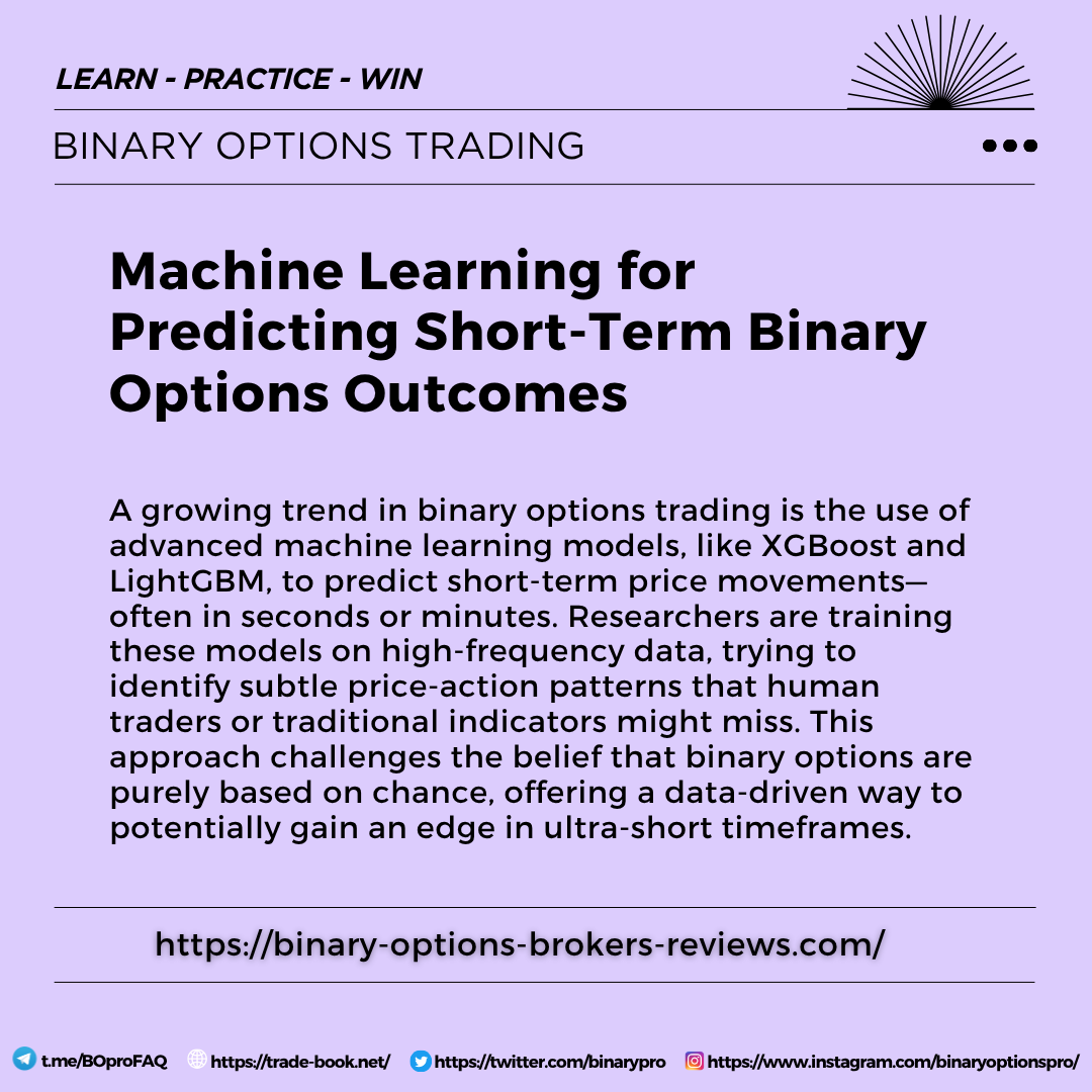 BinaryPro's tweet image. Short-term binary options move fast; and human intuition alone can’t always keep up. That’s where machine learning (ML) comes in, giving traders a data-powered edge in predicting short-term outcomes with greater precision.

Machine learning models analyze massive amounts of…