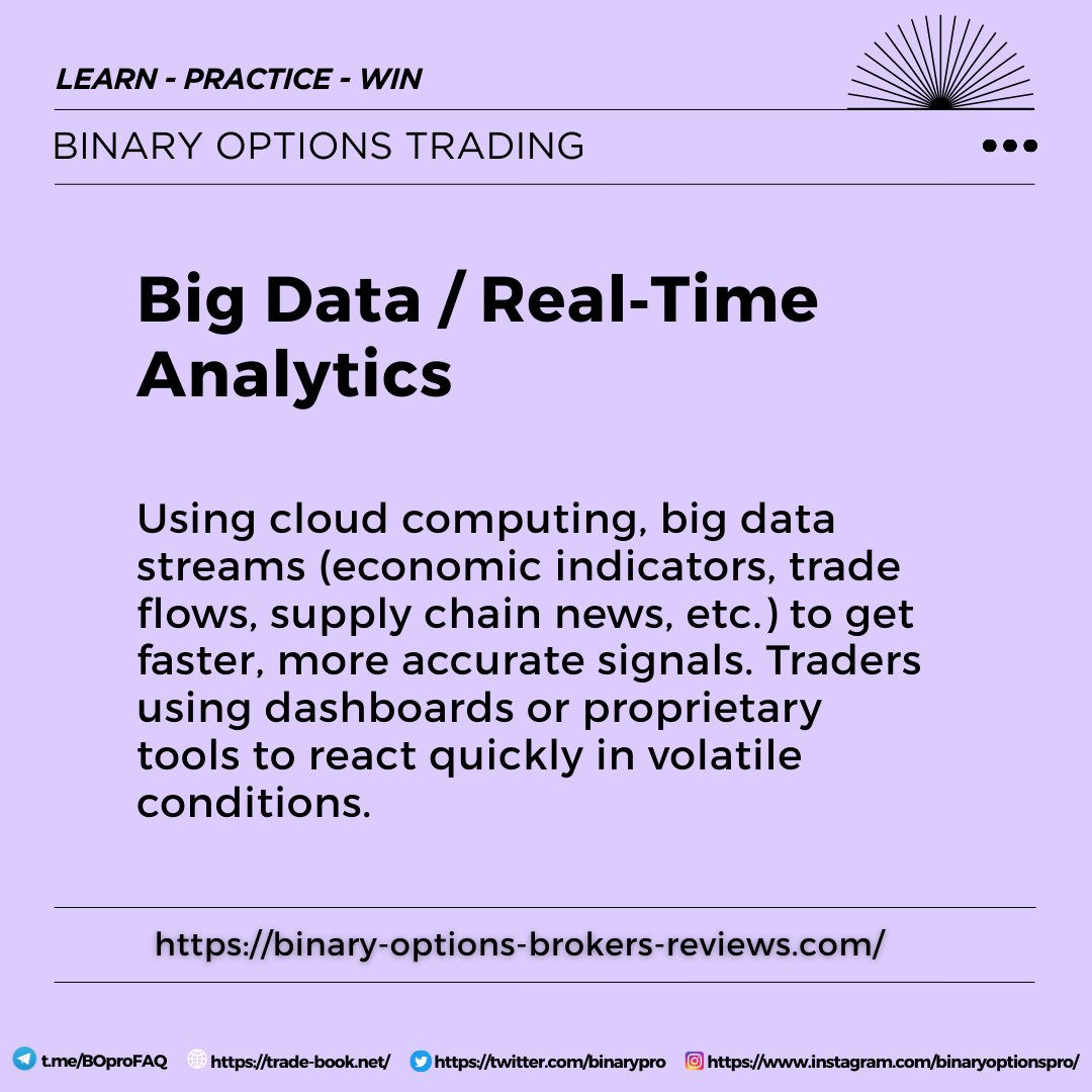BinaryPro's tweet image. In today’s markets, intuition isn’t enough; data is the new currency. Big Data Analytics is transforming how traders analyze, predict, and execute trades in forex and binary options. It’s the science of using massive datasets; price trends, market sentiment, news feeds, and even…
