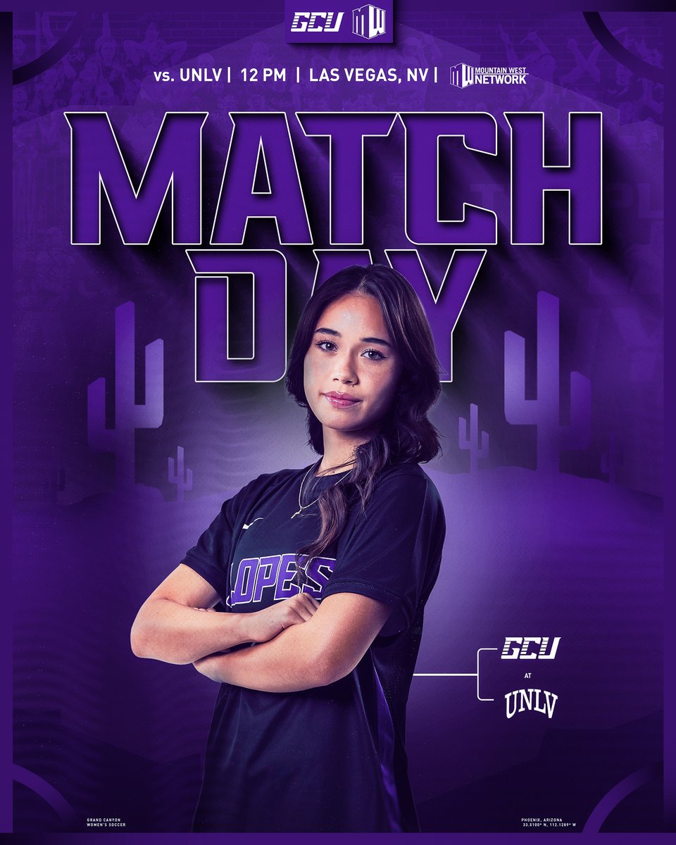 𝓜𝓪𝓽𝓬𝓱 𝓓𝓪𝔂 𝓲𝓷 𝓥𝓮𝓰𝓪𝓼

⚔️ at UNLV
🕰️ Noon (Phoenix time)
📍 Peter Johann Memorial Field
🖥️ lopes.news/watchGCUatUNLV…
📊 lopes.news/statsGCUatUNLV…