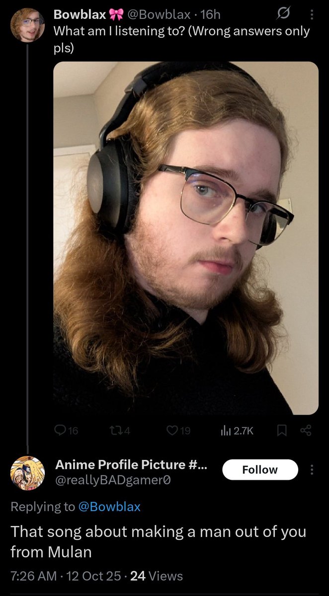 Bowblax reading the replies with a raging hard on