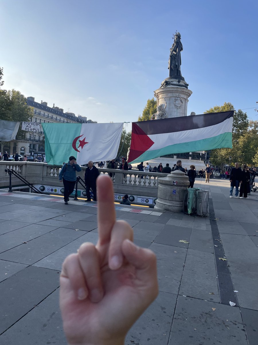 Ces drapeaux n’ont rien à faire sur notre Place de la République.