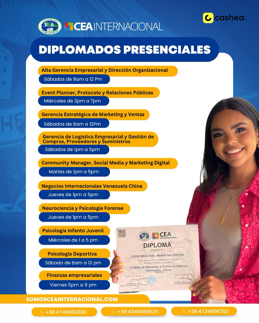 ¡DIPLÓMATE EN VALENCIA! 🤩

Actualízate con destacados especialistas en el menor tiempo con nuestro Modelo de Gestión del Conocimiento con más de 100.000 egresados y obtén la certificación universitaria de reconocimiento internacional que aspiras …Vamos por más!

✅ Inicio: #25o