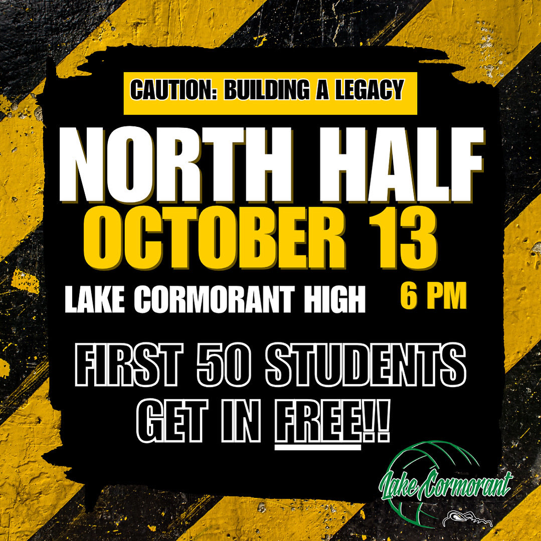 TOMORROW!!! First 50 students get in FREE! 

North Half vs Neshoba Central at 6!!! Be there ‼️‼️‼️