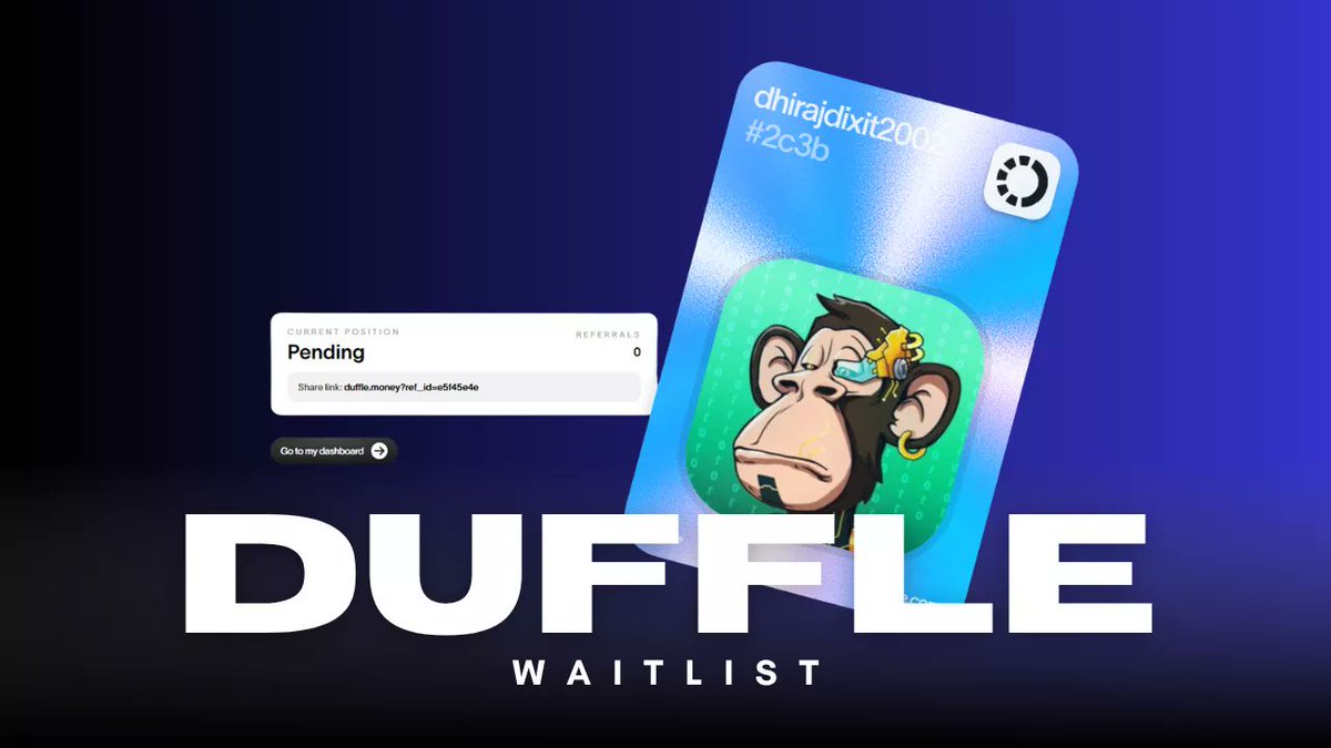 dhirajdixit2002's tweet image. Duffle – The Home of Tokenised Finance is here!
Join the waitlist, complete reward tasks, and start earning Miles for free.
💠 Access the future of digital finance today:
👉 airdropbuzz.com/article/duffle…
🔗 Join now: duffle.money/?ref_id=e5f45e…

#Airdrop #Crypto #TokenisedFinance #DeFi…