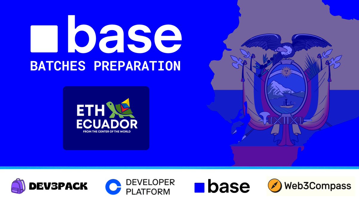dev3pack's tweet image. The Base Batches Preparation in Spanish is heading to Ecuador (online) with @EthTricolor 🇪🇨
🔗 shorturl.at/fnU6s