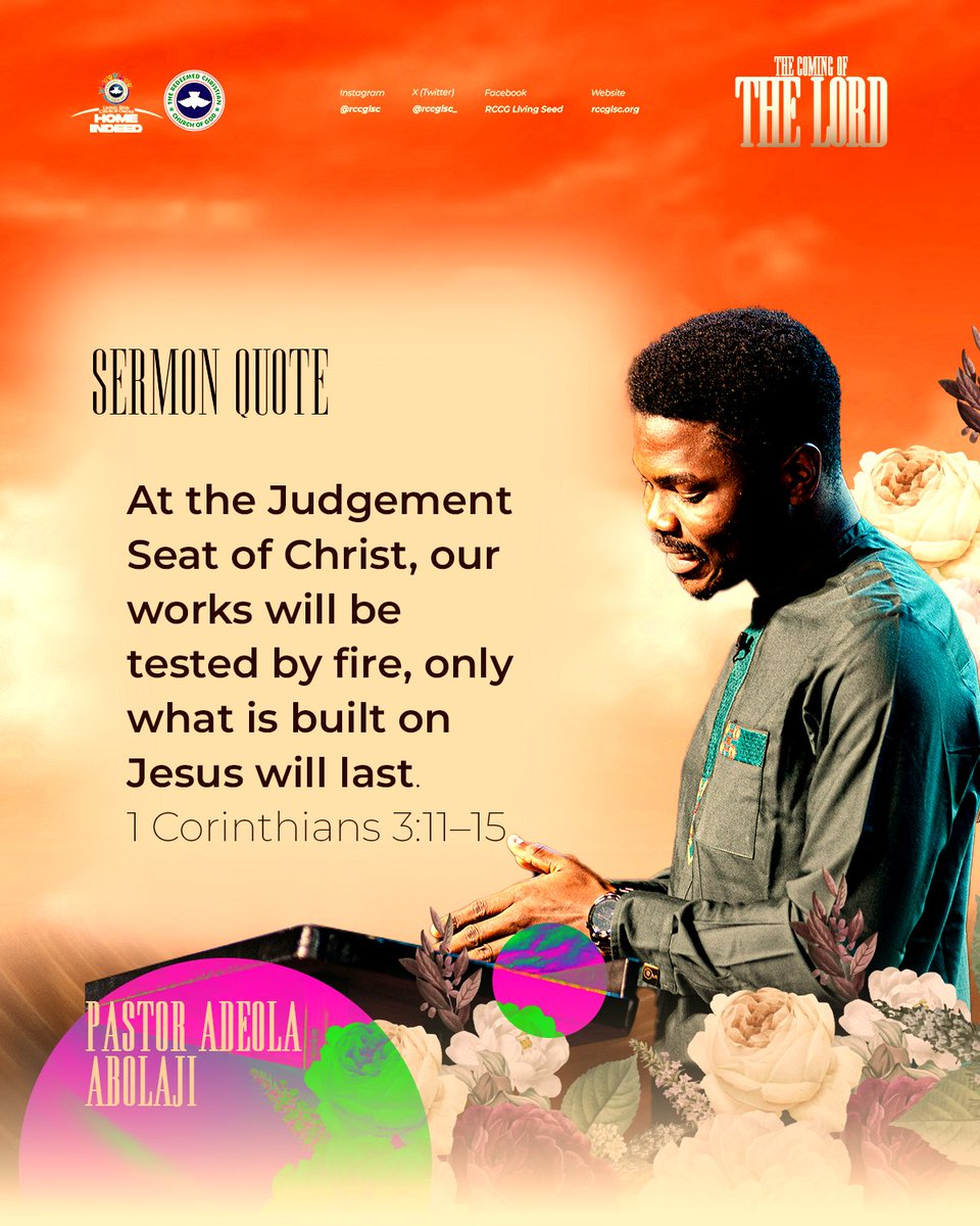 rccglsc_'s tweet image. At the judgement seat of Christ, our works will be tested by fire, only what is built on Jesus will last.

- Pastor @abolajiadeola

#rccglsc #teamard #sundayservice #rccg #thecomingofthelord