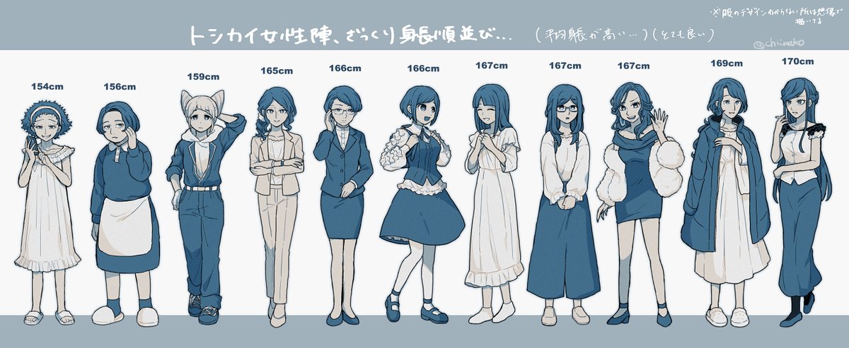 トシカイ、女性陣の身長が全体的に高めな所も好き
#都市伝説描きたいセンター